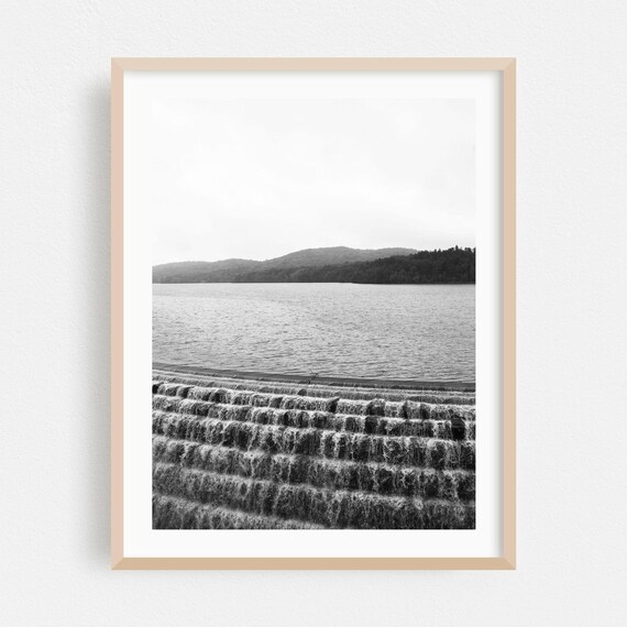 Croton Dam Stepped Waterfall Black And White New York Fine Art Poster