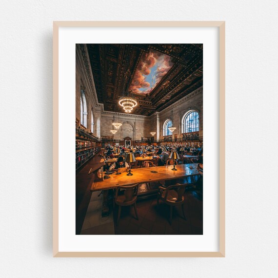 Manhattan Library Rose Reading Room Grand Architecture Photo Print