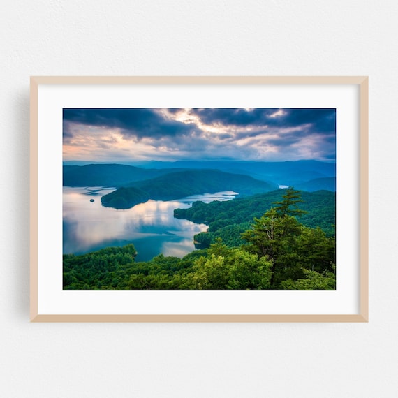 South Carolina Blue Ridge Lake at Dusk Landscape Photo Poster