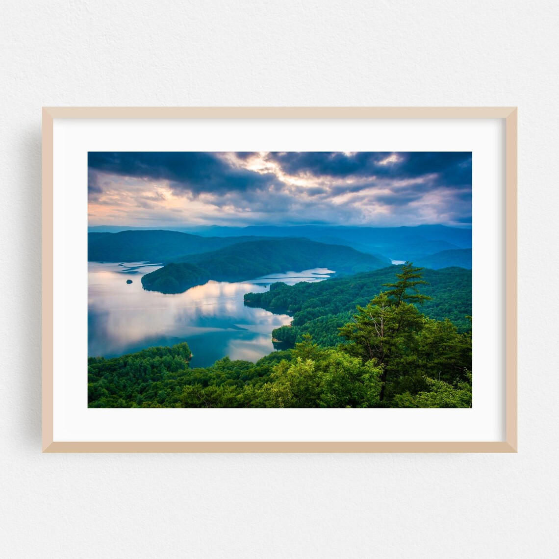 South Carolina Blue Ridge Lake at Dusk Landscape Photo Poster