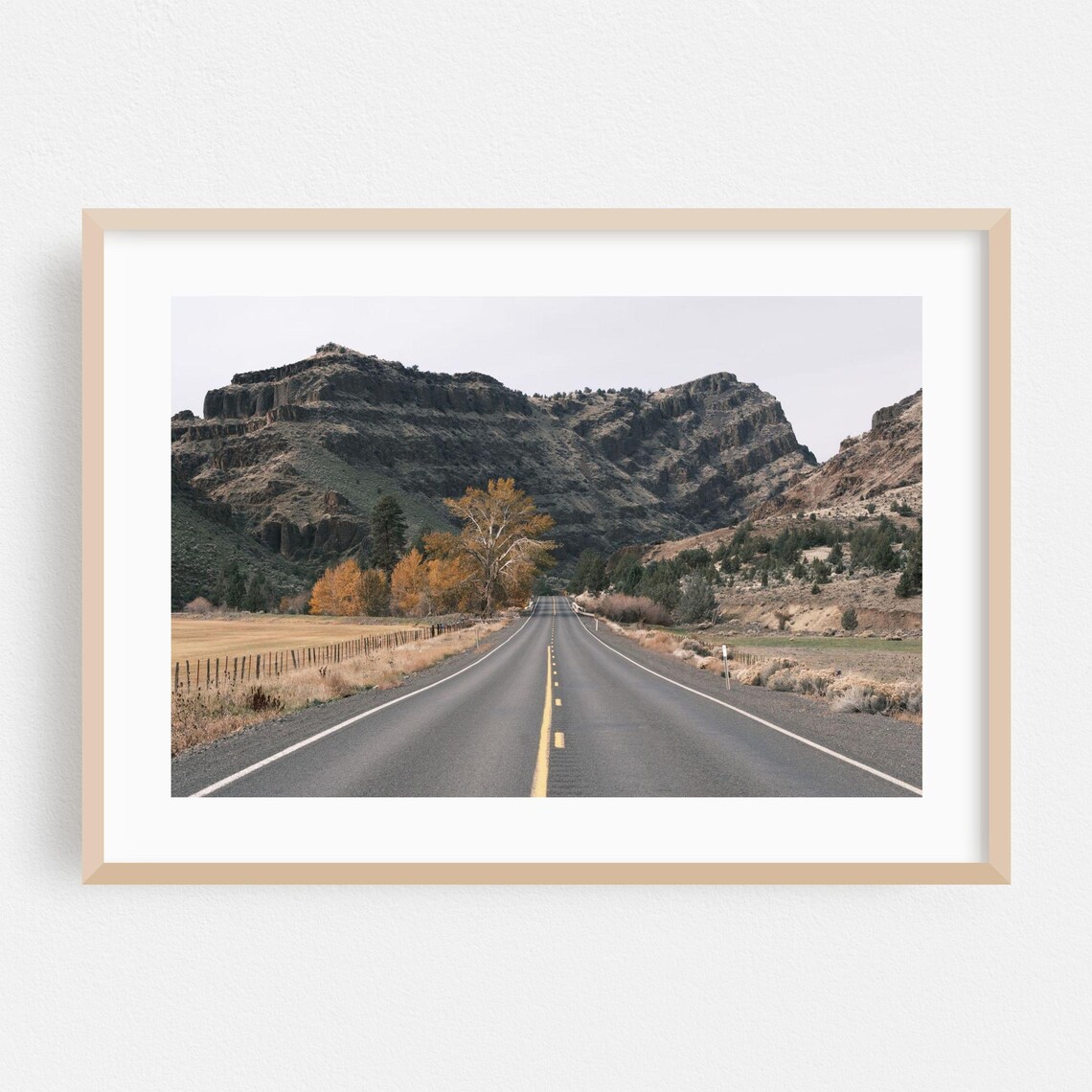 Open Mountain Highway Desert Canyon Autumn Landscape Photo Poster