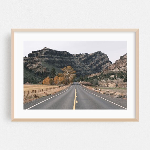 Open Mountain Highway Desert Canyon Autumn Landscape Photo Poster