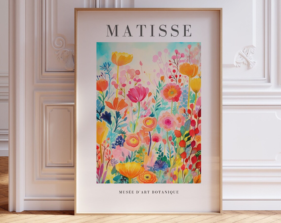 Matisse Flowers Abstract Art, Mid Century Art Print - Image 2