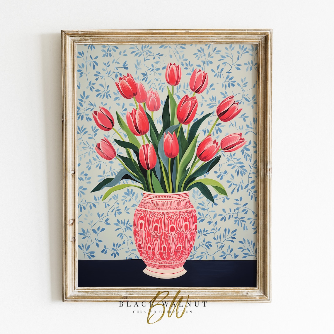 Tulips Art Print, Grandmillennial Maximalist Coquette