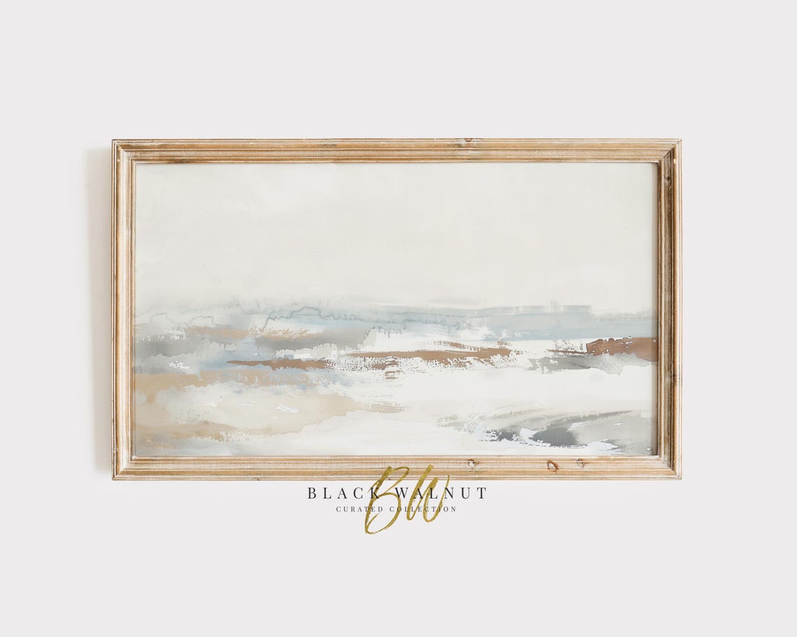 Soft Neutral Abstract Wash White Beige Minimalist Modern Art Poster