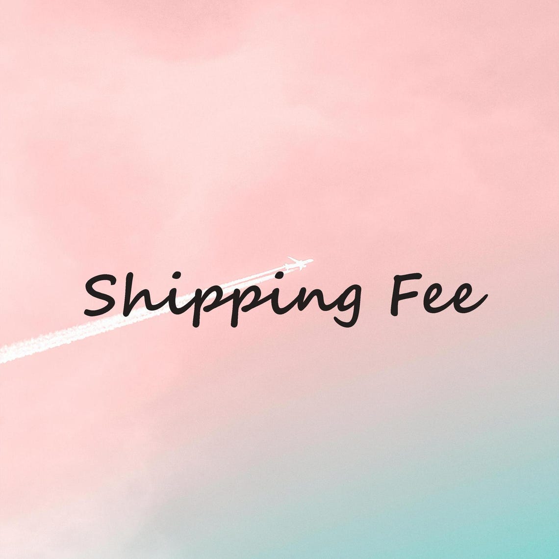 Shipping Fee Text Pastel Airplane Gradient Sky Graphic Poster