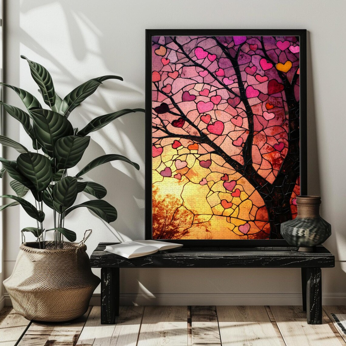 Valentine Love Heart Tree Art Print, Gift for Her - Image 3