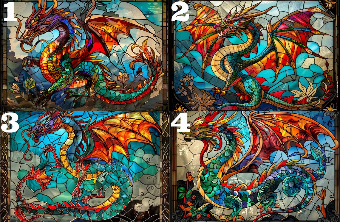 Stained Glass Dragon Jigsaw Puzzle300 500 1000 Piece Wood Dragon Photo Puzzles Art For Birthdayfamily Gift For Himkidsdragon Wall Decor - Image 4