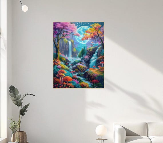 Magical Moon Forest Diamond Painting Kits For Dad Husband Boyfriend Landscape Diamond Art Kits Full Drill Rhinestone Diamond Father Day Gift