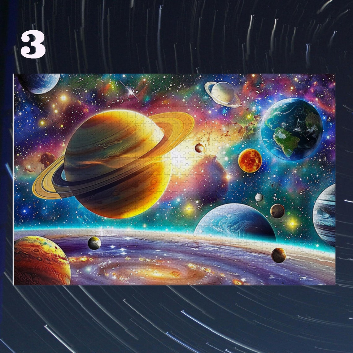 Solar System Planets In Space Galaxy Nebula Cosmic Art Poster - Image 3