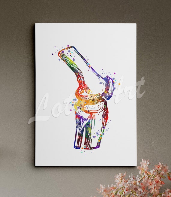 Knee Joint Wall Art Anatomy Watercolor Print Medical Clinic Decor Personalised Gift