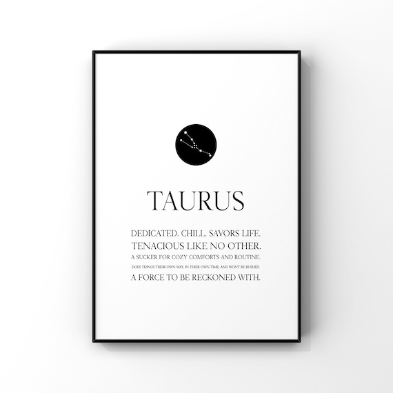 Taurus Printtaurus Wall Artzodiac Constellationtaurus Giftzodiac Printastrology Printstar Signzodiac Birthday