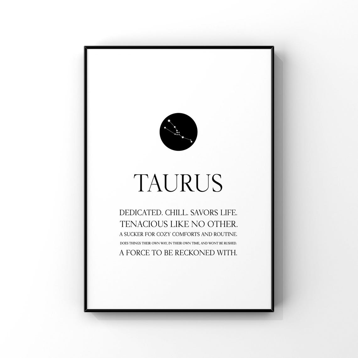 Taurus Printtaurus Wall Artzodiac Constellationtaurus Giftzodiac Printastrology Printstar Signzodiac Birthday