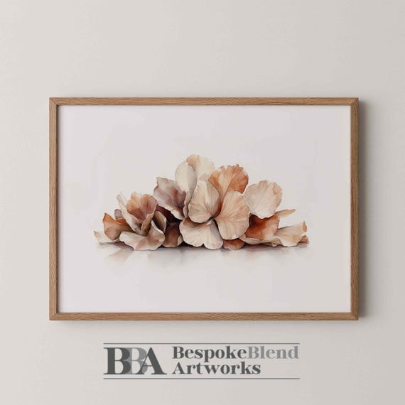 Minimalist Botanical Flower Wall Art Warm Neutral Watercolor For Scandinavian Home Decor Earthy Bedrooms Or Hallway
