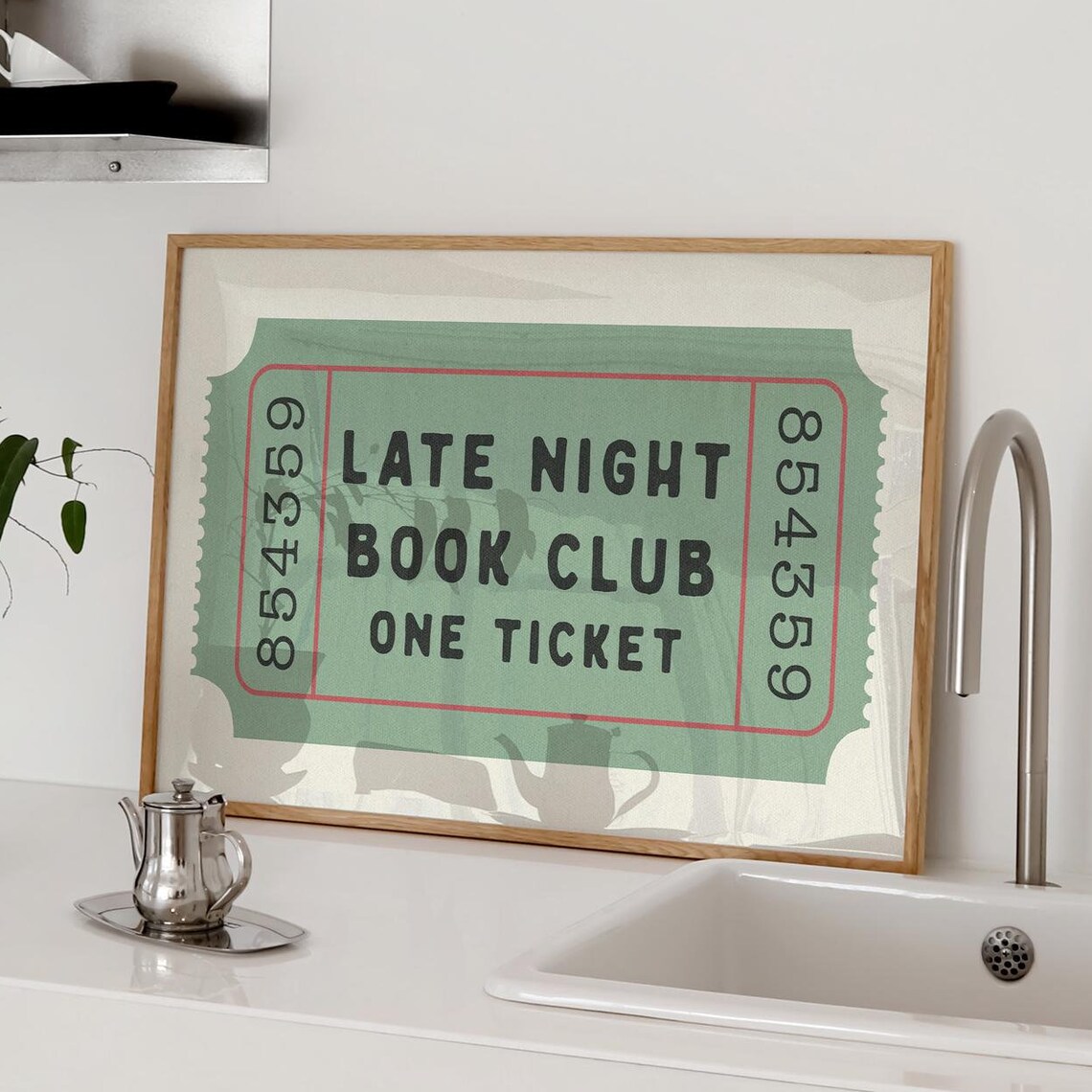 Late Night Book Club Retro Print, Preppy Decor - Image 4
