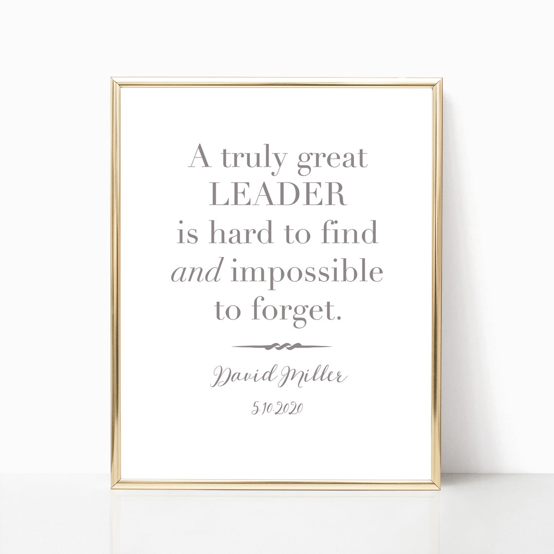 Personalized Leader Quote Sign Custom Leadership Quote Wall Print Retiring Teacher Appreciation Gift Going Away Gift For Boss