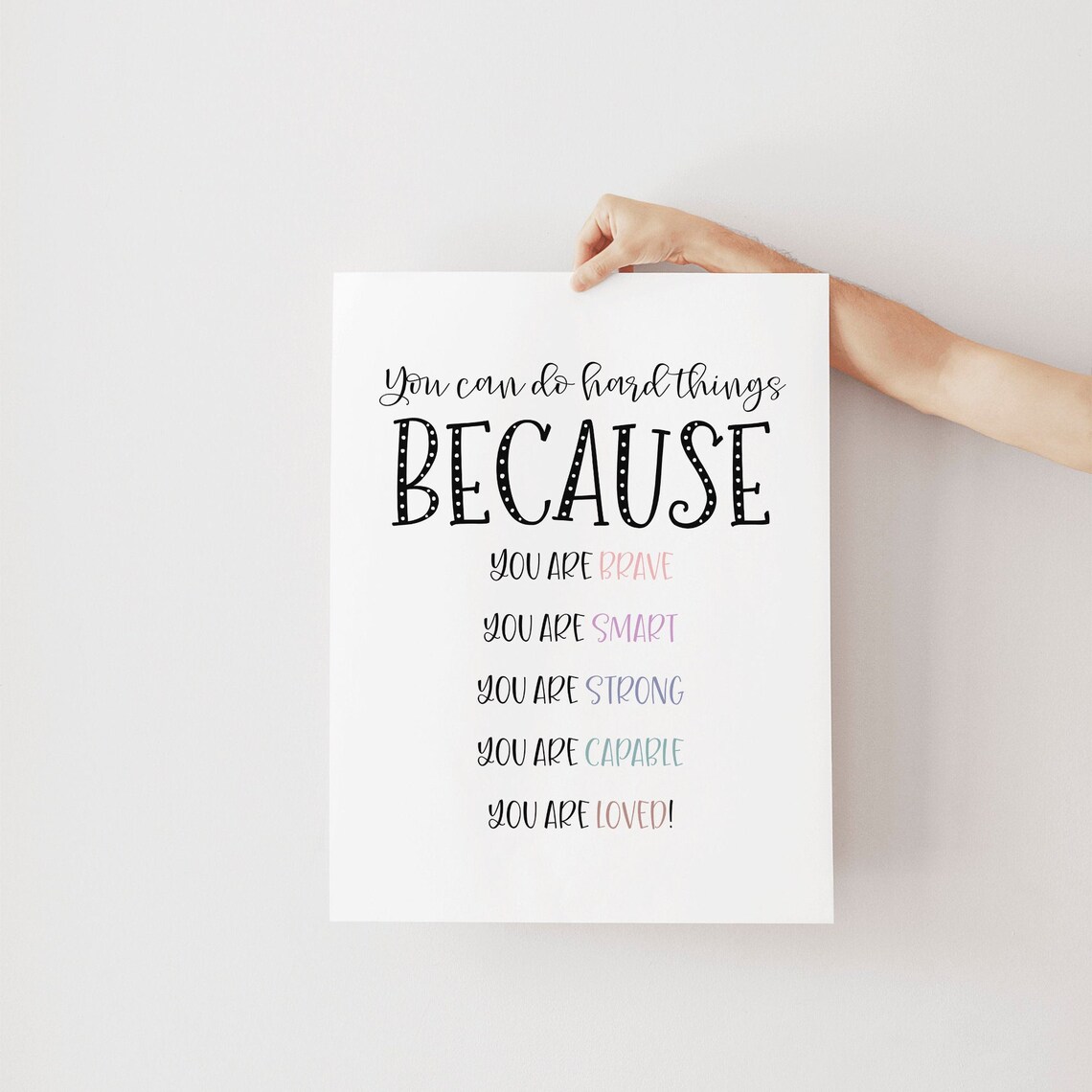 You Can Do Hard Things, Motivational Quote Art - Image 2
