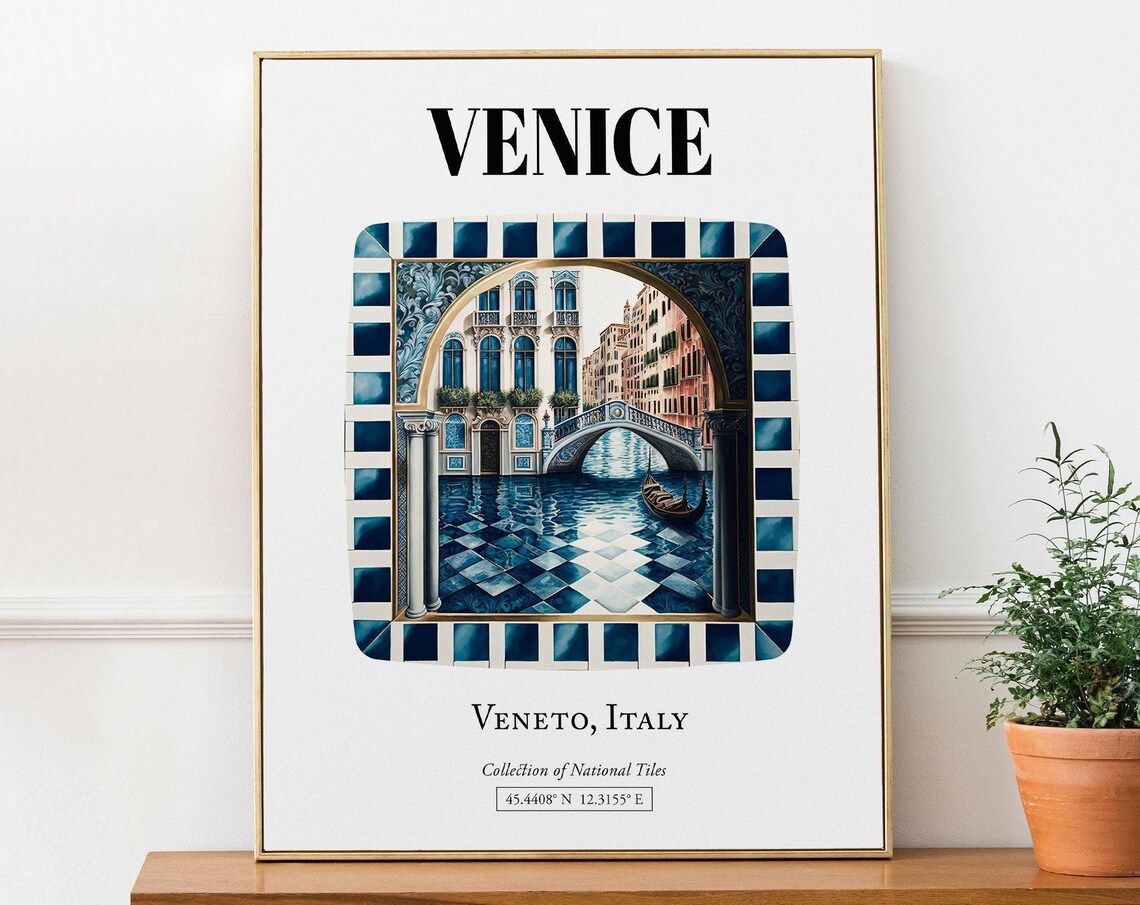 Venice Veneto Italy Traditional Tile Pattern Art Print