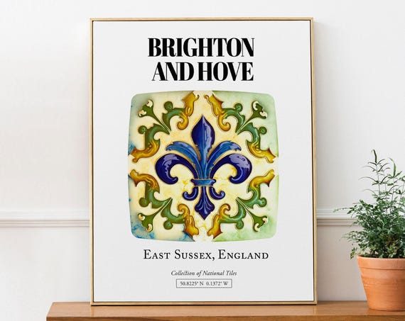 Hove East Sussex Traditional Tile Pattern Art Print