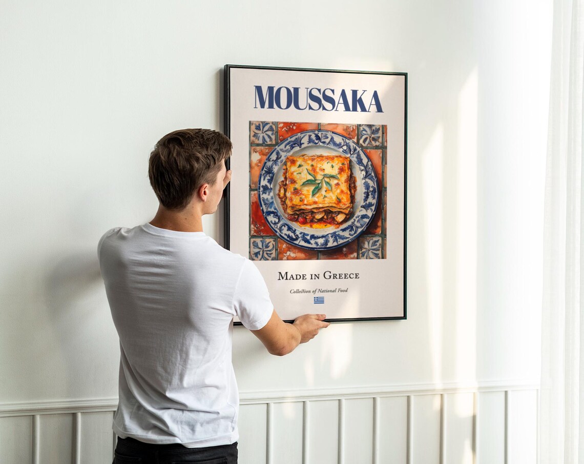 Moussaka Traditional Greek Food Kitchen Decor Art Print - Image 2
