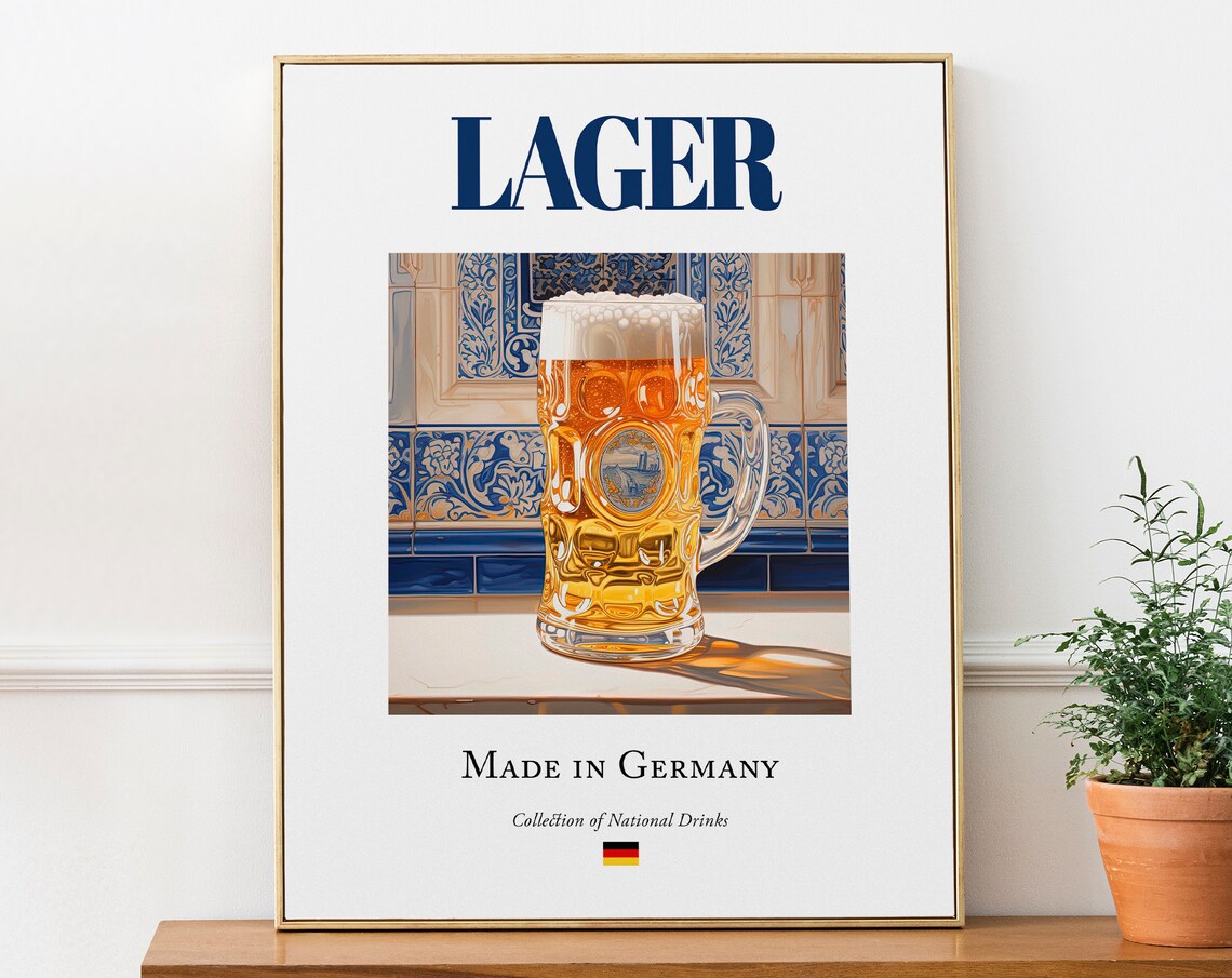 Lager on Maiolica Tile, Traditional German Art Print