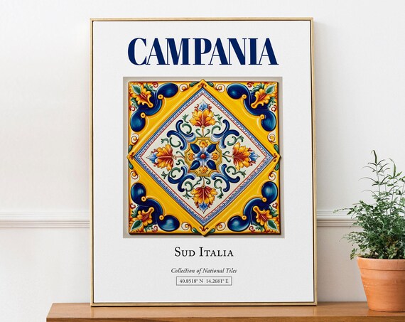 Campania Sud Italia Italy Folk Maiolica Tile Art Print