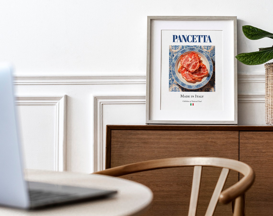 Pancetta on Maiolica Tile Plate, Italian Food Art Print - Image 4