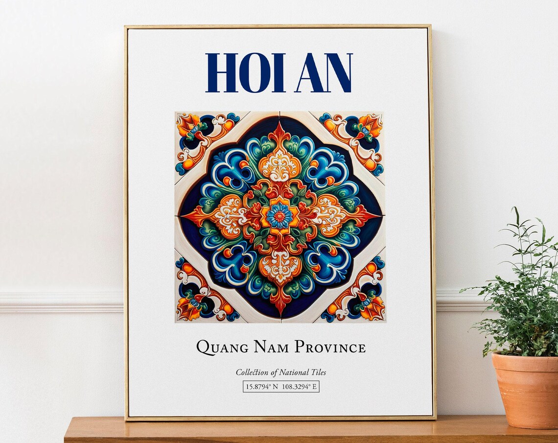 Hoi An Vietnam Folk Traditional Tile Travel Poster