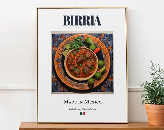 Birria Traditional Mexican Food Kitchen And Caf Wall Dcor Spicy Stew Print Poster Lover Gift
