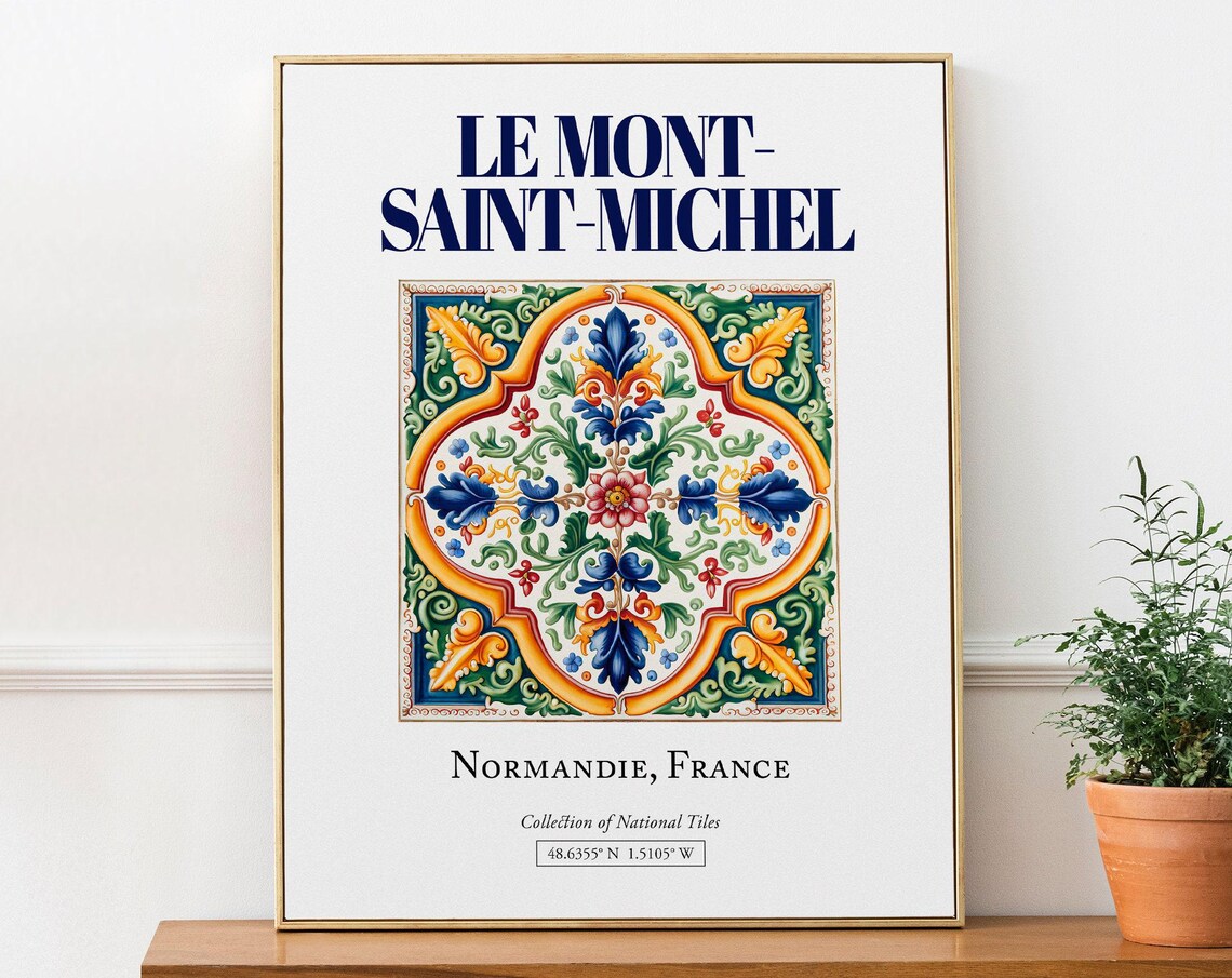 Mont-Saint-Michel, Normandy Minimalist Travel Poster