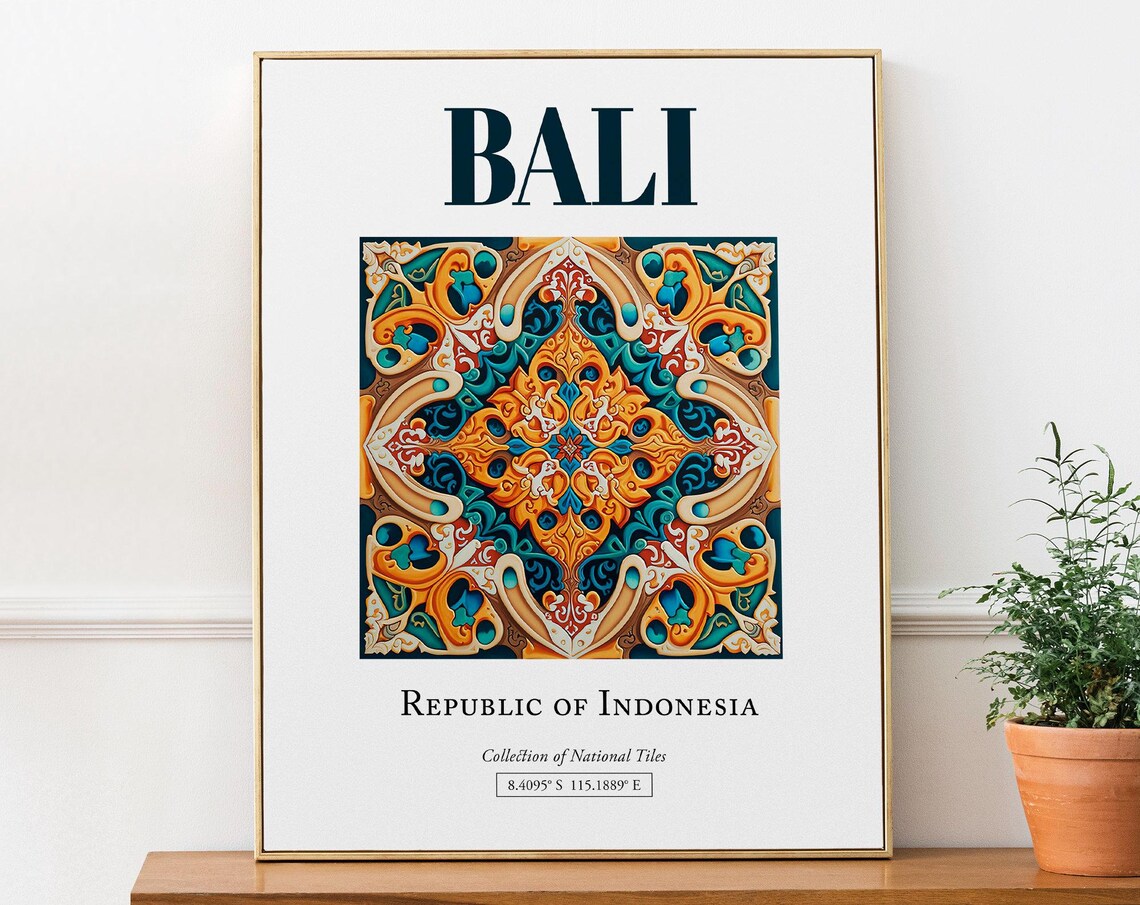 Bali Indonesia Traditional Tile Art Print