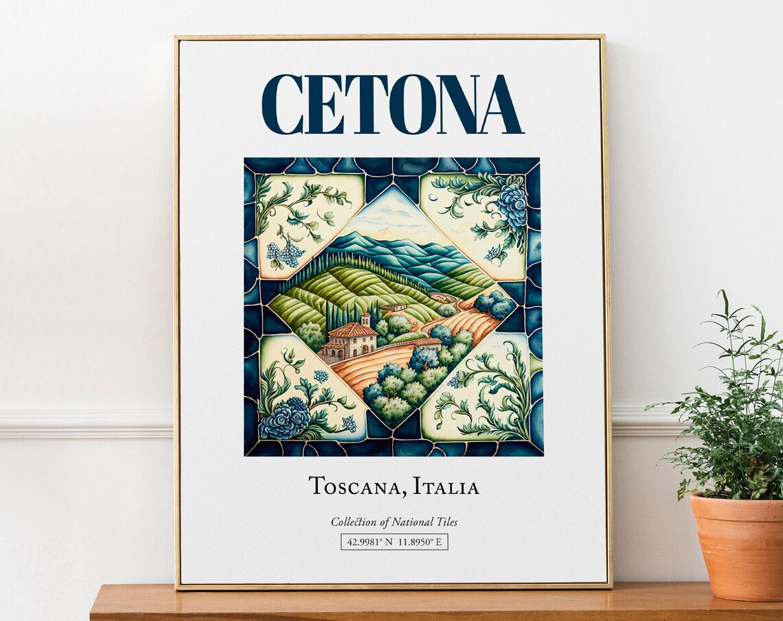 Cetona Toscana Italy Traditional Maiolica Tile Art Print