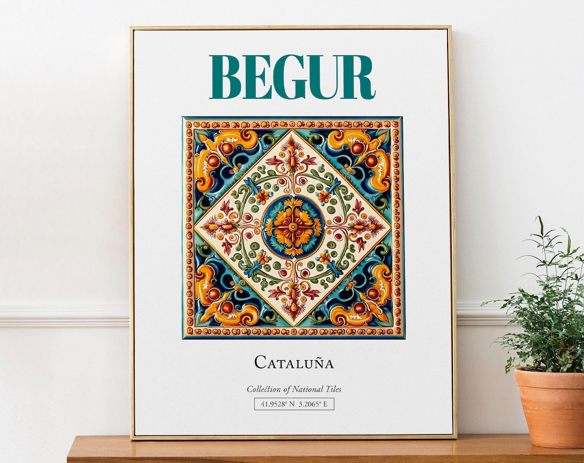 Begur Catalua Spain Traditional Tile Travel Poster