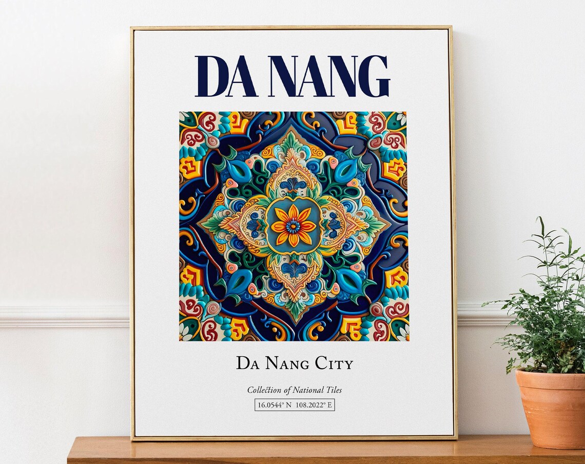 Da Nang Vietnam Minimalist Travel Poster, Kitchen Decor