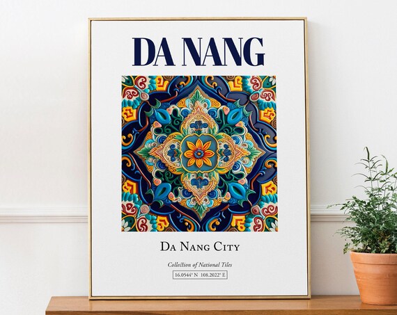 Da Nang Vietnam Minimalist Travel Poster, Kitchen Decor