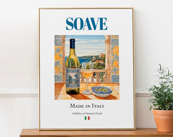 Soave Wine Maiolica Tile, Italian Kitchen Poster