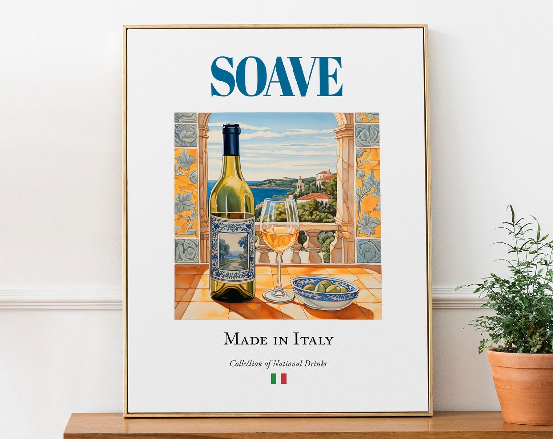Soave Wine Maiolica Tile, Italian Kitchen Poster