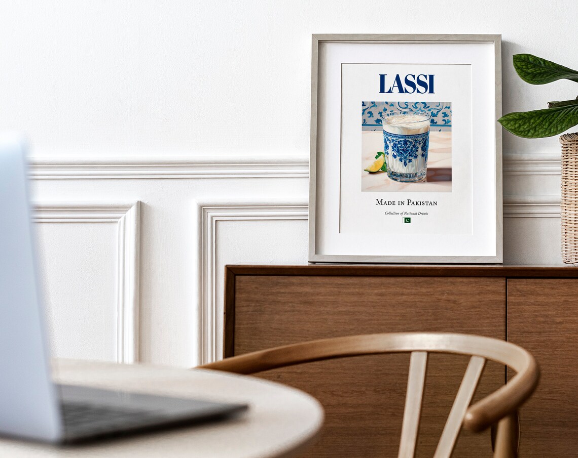 Lassi Traditional Pakistani Beverage, Kitchen Decor - Image 3