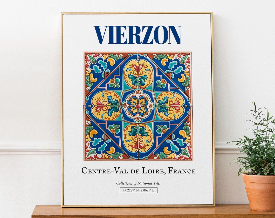 Vierzon Centre-Val de Loire Minimalist Travel Poster