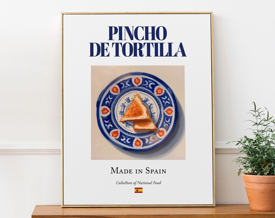 Pincho De Tortilla Spanish National Food Kitchen Decor Print