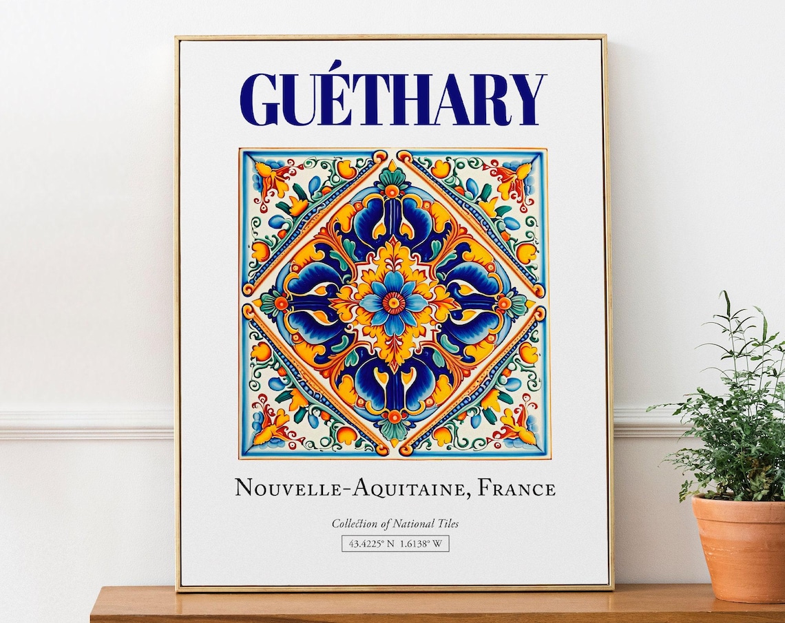 Guthary Nouvelle-Aquitaine France Travel Poster