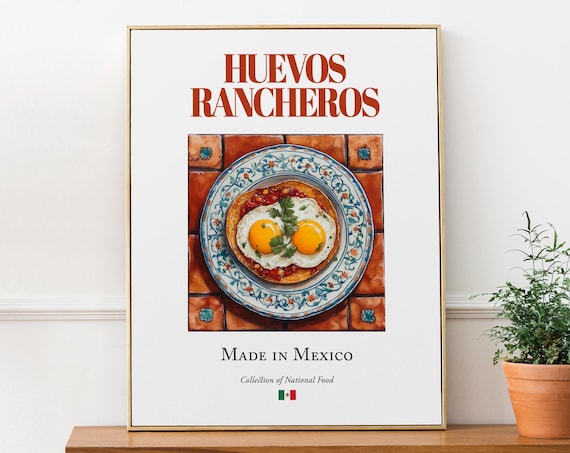 Traditional Huevos Rancheros Mexican Breakfast National Dish Poster
