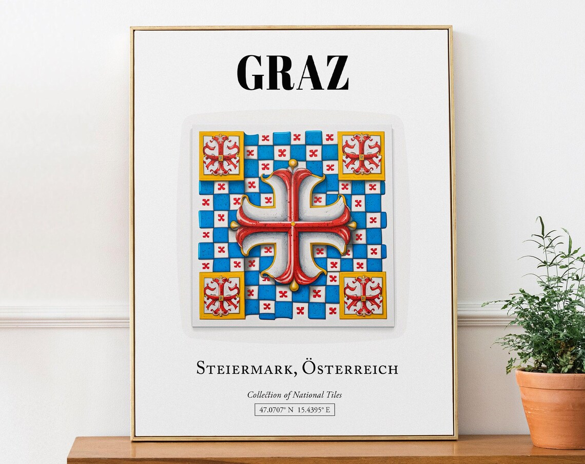 Graz Steiermark Austria Traditional Tile Pattern Art Print