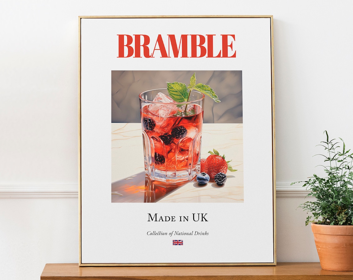 Bramble On Maiolica Tile, Kitchen Bar Art Print