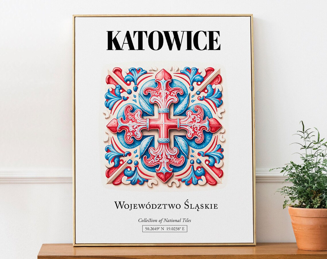 Katowice Traditional Tile Pattern Art Print