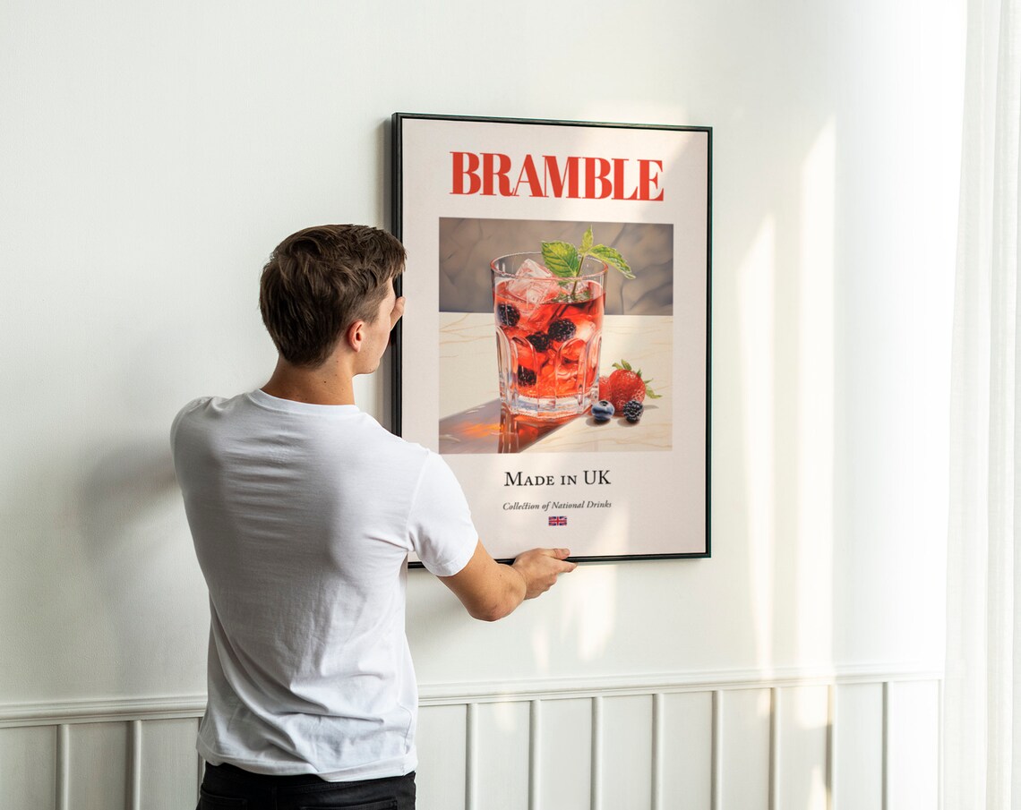 Bramble On Maiolica Tile, Kitchen Bar Art Print - Image 3