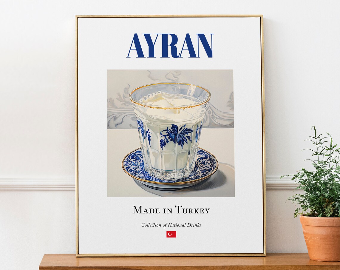 Ayran On Maiolica Tile Turkish Beverage Poster