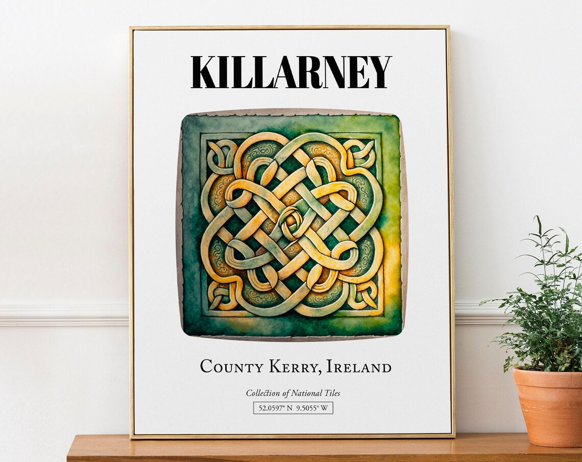 Killarney County Kerry Ireland Tile Pattern Travel Poster