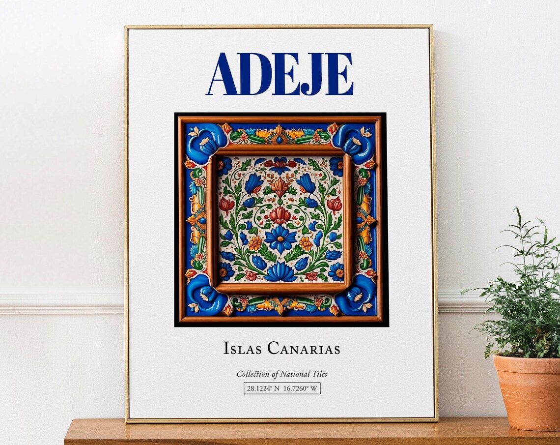 Adeje Islas Canarias Spain Folk Tile Art Print