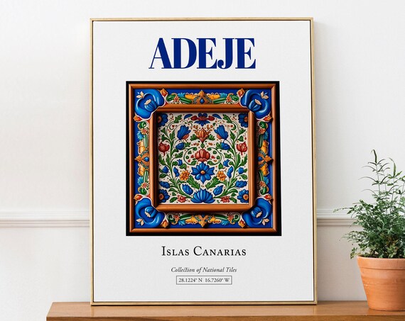Adeje Islas Canarias Spain Folk Tile Art Print